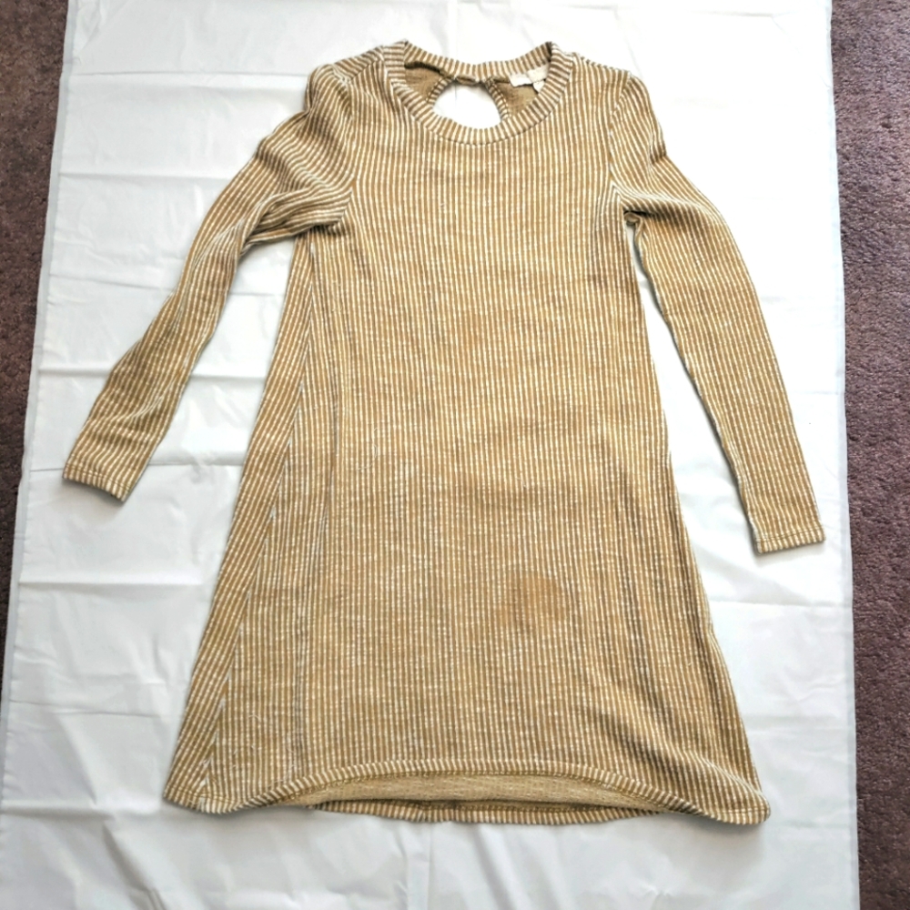 Chelsea and Violet girls yellow striped dress, size S.